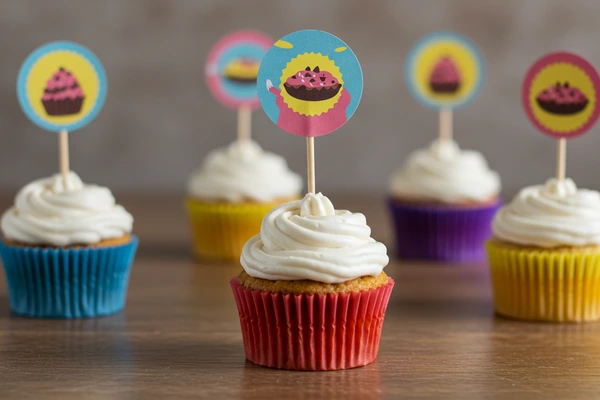 Como criar toppers para cupcakes com papel sulfite colorido