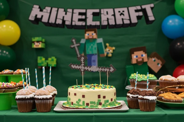 Como montar festa no tema Minecraft para crianças de 9 anos
