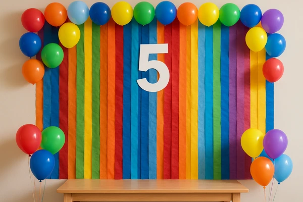 Como montar painel de papel crepom para aniversário de 5 anos