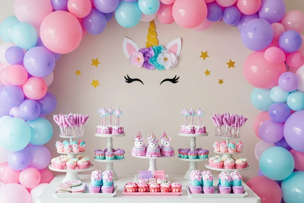 Decoração barata para festa infantil de unicórnio em casa