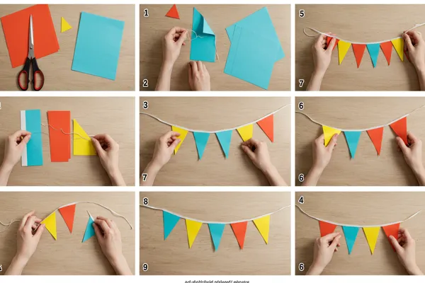 Passo a passo para criar bandeirinhas artesanais com papel colorido